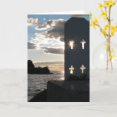 "Sunset Blessings" - Fotokunst Kaart (Gele Bloem)