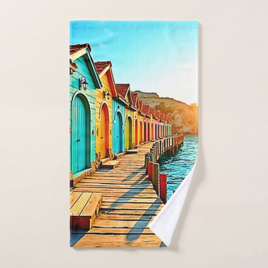 Sunset Bliss: Seaside Hues Bad Handdoek (Handdoek)