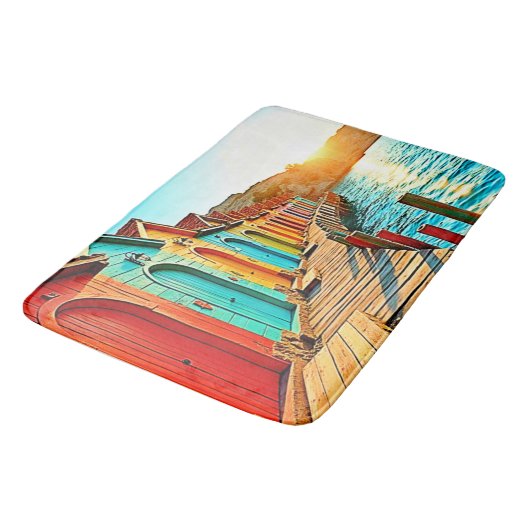 Sunset Bliss: Seaside Hues Badmat (Gekanteld)