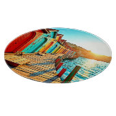 Sunset Bliss: Seaside Hues Snijplank (Hoek)