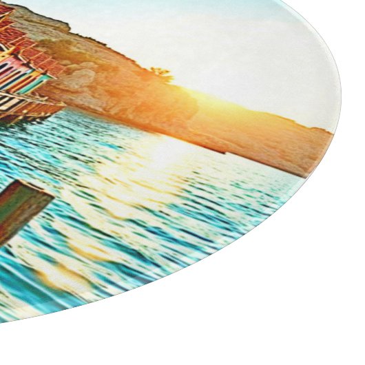 Sunset Bliss: Seaside Hues Snijplank (Hoek)