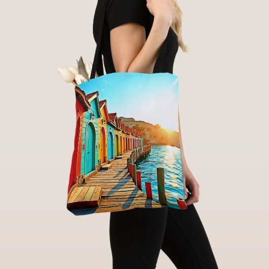Sunset Bliss: Seaside Hues Tote Bag (Dichtbij)