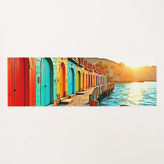 Sunset Bliss: Seaside Hues Yogamat (Achterkant (horizontaal))