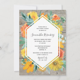 Sunset Bloom Floral Lijst Vrijgezellenfeest Kaart