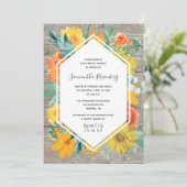 Sunset Bloom Floral Lijst Vrijgezellenfeest Kaart (Staand voorkant)