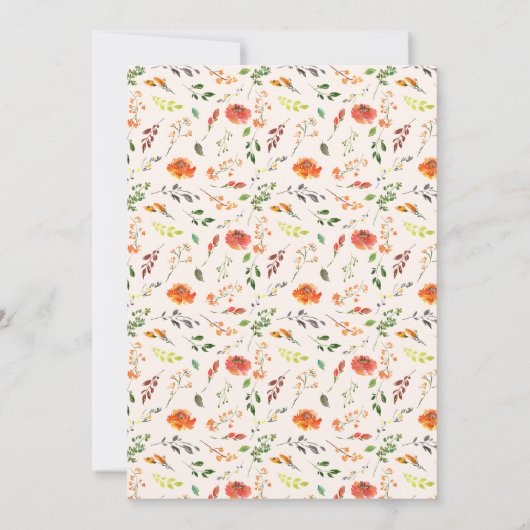 Sunset Bloom Monogram Floral Crest Wedding Kaart (Achterkant)