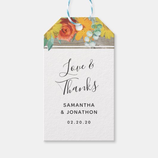 Sunset Bloom Trouwgunst Hanging Labels Cadeaulabel (Voorkant)