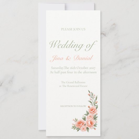 Sunset Bloom - Zacht Sinaasappel Kaart (Voorkant)