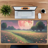 Sunset Blooming Field Grote Desk Mat – Warme Bloem