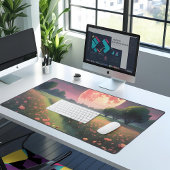 Sunset Blooming Field Grote Desk Mat – Warme Bloem