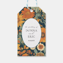 Sunset Blooms:  70's Oranje Bloemen Huwelijk