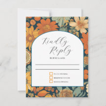 Sunset Blooms:  70's Oranje bruiloft