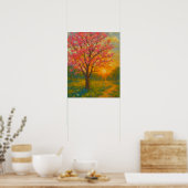 Sunset Blossom Path - Impressionistische tuin Poster (Keuken)