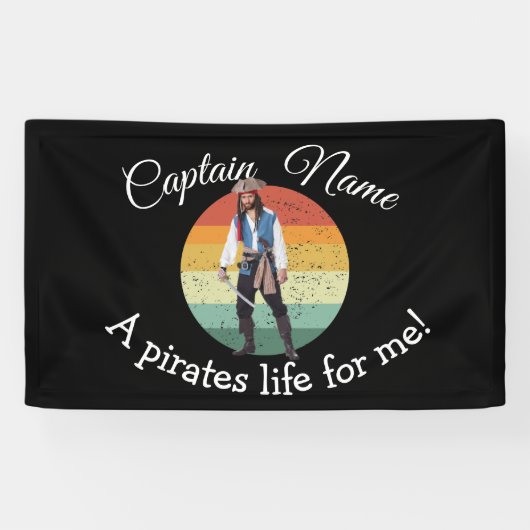 Sunset Blue Pirate Party Banner (Horizontaal)