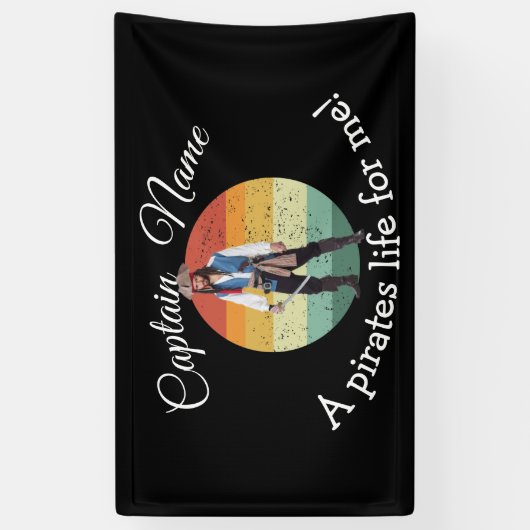 Sunset Blue Pirate Party Banner (Verticaal)