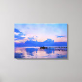 Sunset Blue Sky op de Pier Canvas Afdruk (Voorkant)