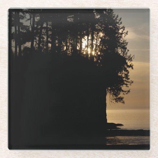 Sunset Bluff Glazen Onderzetter (Voorkant)