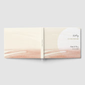 Sunset Blush Coral Pink Waterverf Abstract Gastenboek (Volledig)