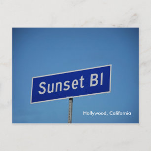 Sunset Blvd, Hollywood, Californië Briefkaart