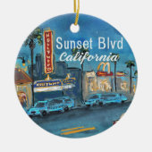 Sunset Blvd Los Angeles Ornament (Voorkant)