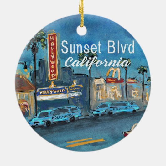 Sunset Blvd Los Angeles Ornament (Achterkant)