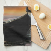 Sunset Boat Keuken Handdoek (Quarter Fold)