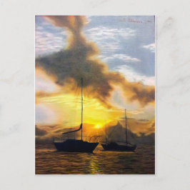 Sunset Boats - Het is oké om dingen te verplaatsen Feestdagenkaart