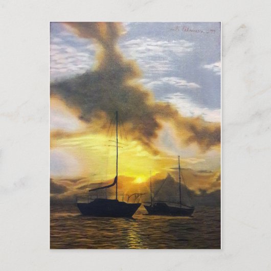 Sunset Boats - Het is oké om dingen te verplaatsen Feestdagenkaart (Voorkant)