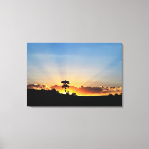 Sunset Boerderij Lonrina Canvas Afdruk