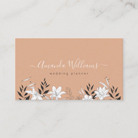 Sunset Boho Floral Design Visitekaartje (Voorkant)