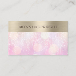 Sunset Bokeh Twinkle Lights roze en goud Visitekaartje