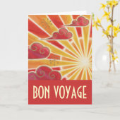 Sunset 'Bon Voyage' kaart rood (Gele Bloem)