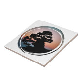 Sunset Bonsai-boom Tegeltje (Zijkant)