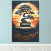 Sunset Bonsai Canvas Afdruk (Insitu (Houten vloer))