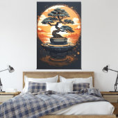 Sunset Bonsai Canvas Afdruk (Insitu (Slaapkamer))