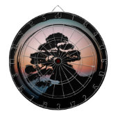Sunset Bonsai Tree Ceramic Tile Desk Organizer Gol Dartbord (Voorkant)
