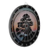 Sunset Bonsai Tree Ceramic Tile Desk Organizer Gol Dartbord (Voorkant Links)