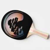Sunset Bonsai Tree Ceramic Tile Desk Organizer Gol Tafeltennisbatje (Zijkant)