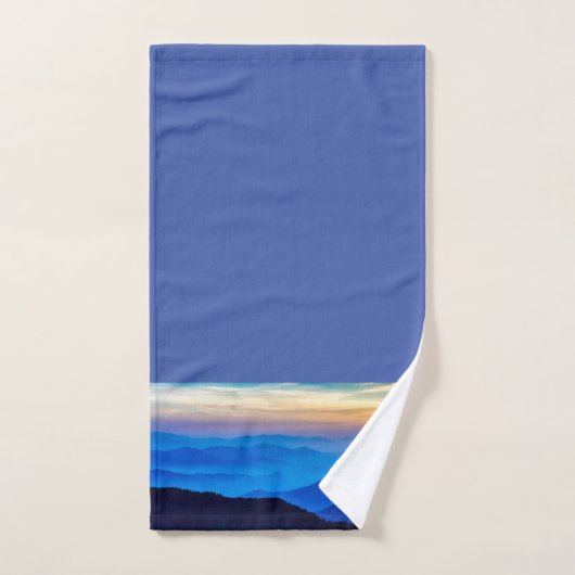 Sunset Border op Middelmatige Blauwe Achtergrond Bad Handdoek (Handdoek)