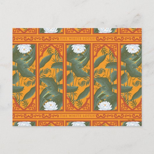 Sunset Botanisch Paneel Patroon - De Witte Lotus Briefkaart (Voorkant)