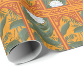 Sunset Botanisch Paneel Patroon - De Witte Lotus Cadeaupapier (Rol Hoek)