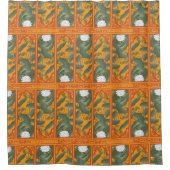 Sunset Botanisch Paneel Patroon - De Witte Lotus Douchegordijn (Voorkant)