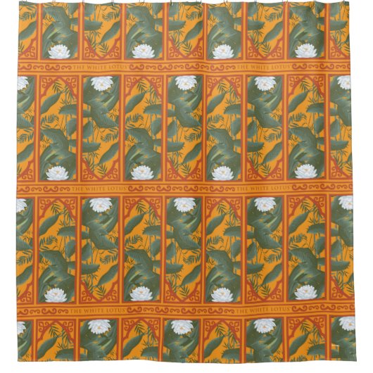 Sunset Botanisch Paneel Patroon - De Witte Lotus Douchegordijn (Voorkant)