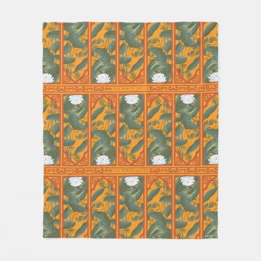 Sunset Botanisch Paneel Patroon - De Witte Lotus Fleece Deken (Voorkant)