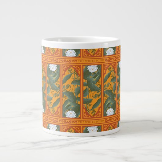 Sunset Botanisch Paneel Patroon - De Witte Lotus Grote Koffiekop (Voorkant)