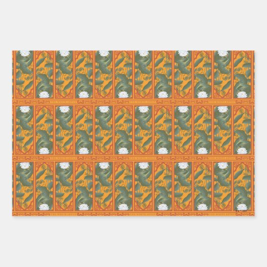 Sunset Botanisch Paneel Patroon - De Witte Lotus Inpakpapier Vel (Voorkant)