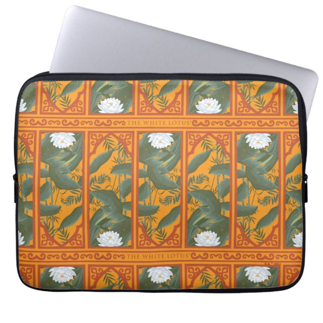 Sunset Botanisch Paneel Patroon - De Witte Lotus Laptop Sleeve (Voorkant)