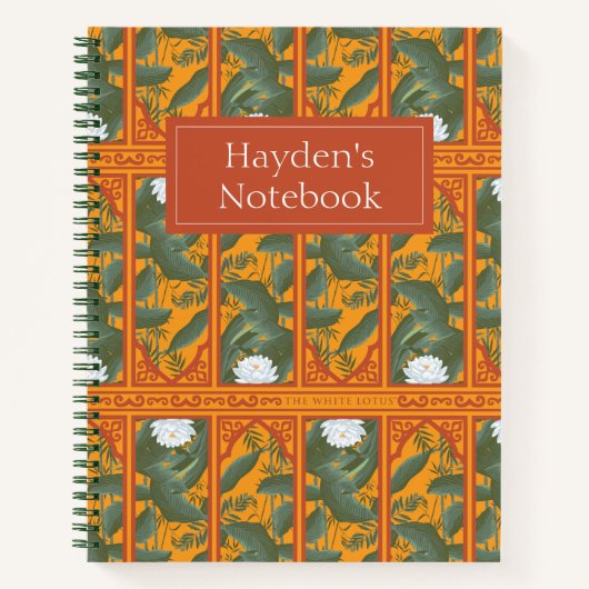 Sunset Botanisch Paneel Patroon - De Witte Lotus Notitieboek (Voorkant)