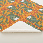 Sunset Botanisch Paneel Patroon - De Witte Lotus Sherpa Deken (3/4)