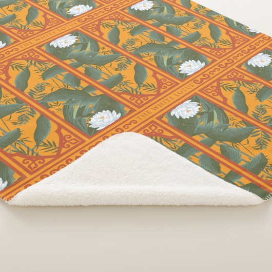 Sunset Botanisch Paneel Patroon - De Witte Lotus Sherpa Deken (3/4)